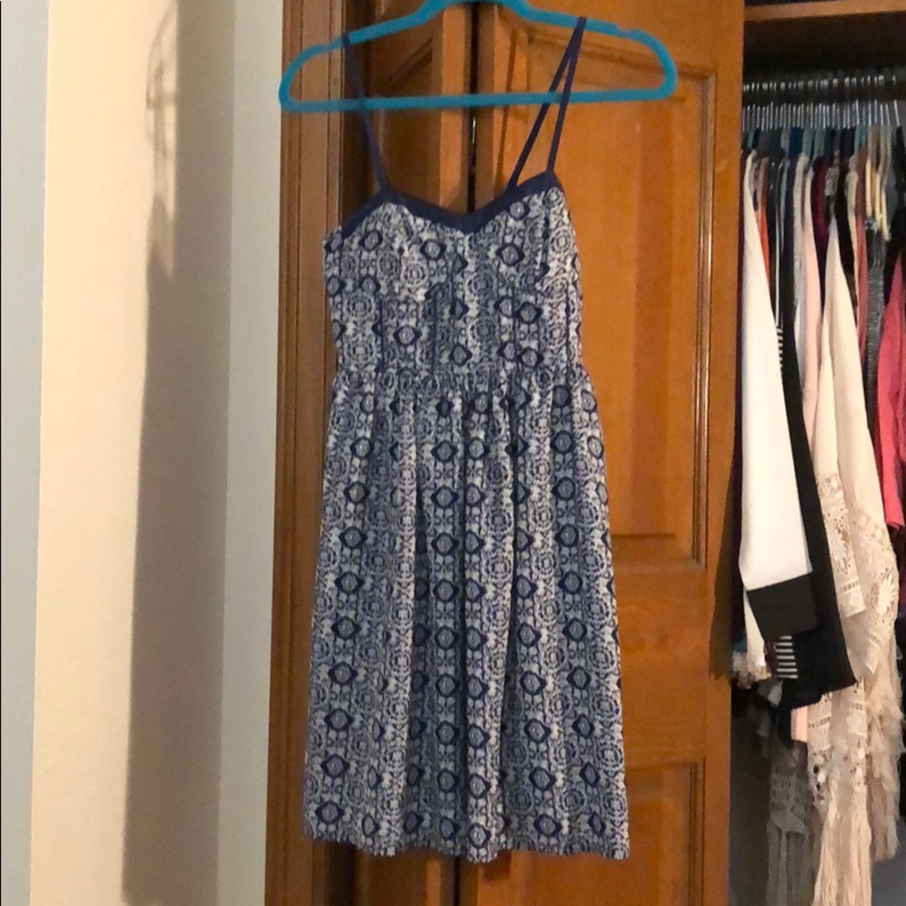 Blue patterned dress